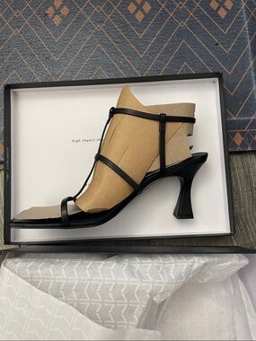 Marc Jacobs Black Strappy Sculpted-Heel Sandal
